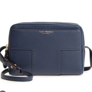 Tory Burch Block-T Navy Leather Crossbody